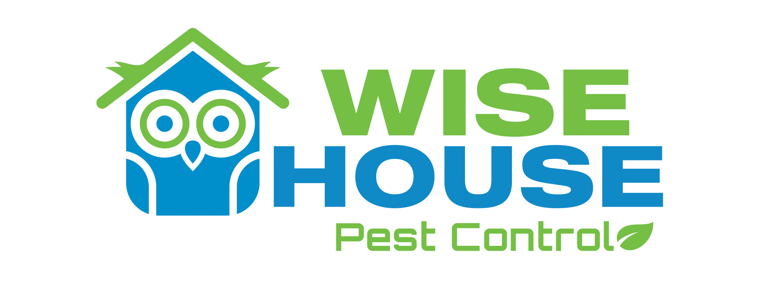 Wise House Pest Control company logo featuring an owl inside a house design