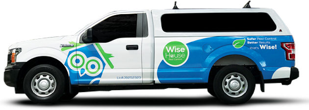 Wise House Pest Control branded service truck serving Palm Beach County and the Treasure Coast